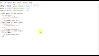 python program Sort three user input numbers