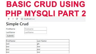 Beginner Basic Crud using Php Mysqli part 2