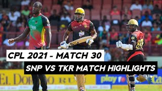CPL 2021 Match 30 Highlights | SNP vs TKR Highlights | SNP VS TKR 2021 Match Highlights