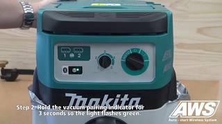 Makita DVC864LZ Twin 18v (36v) LXT Dust Extractor with AWS Auto Power Take Off Bluetooth