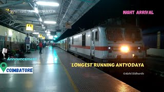 Santragachi WAP7 pulling 22877 Howrah Ernakulam Antyodaya | Longest Running Antyodaya | Coimbatore