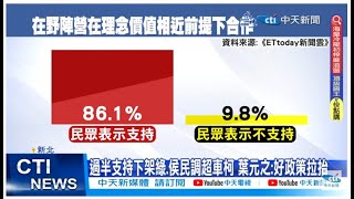 【每日必看】過半支持下架民進黨 8成6期待在野整合 傳韓國瑜願當\