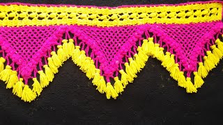 झालर की न्यू डिजाइन। तोरन की डिजाइन। woolen craft ideas. wall hanging design. new crochet pattern.p1