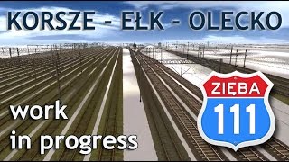 Korsze Ełk Olecko - budowa linii kolejowej w Trainz - cz.1