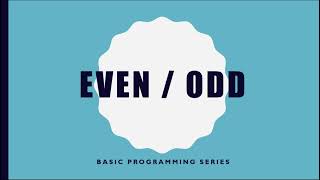 Even Odd Program in C,C++ and Python|Basic Programming Series Lec 1