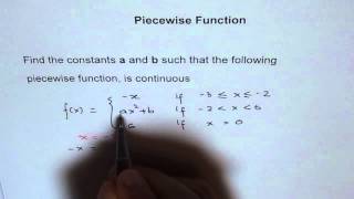 Find a and b for Piecewise Function to be Continuous