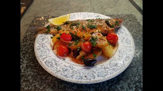 Mediterranean Baked Sea Bass - Richie's FoodGasms