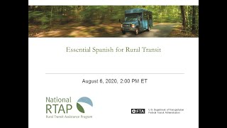 National RTAP Webinar - Essential Spanish for Rural Transit