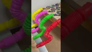 Marble Run Colorful Tunnel ☆ The light sound of HABA slopes and glass balls ASMR # shorts