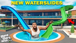GTA 5 : Franklin Buy New Waterslides For His House GTA 5 !