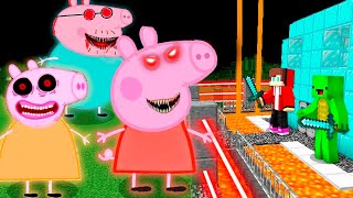 Scary Peppa Pig EXE family vs Security House in Minecraft Maizen JJ and Mikey