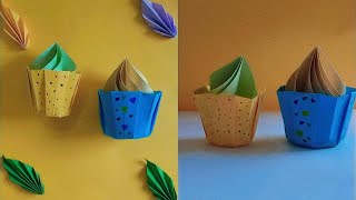 DIY Origami paper ice cream  - Gift box | DIY Paper Craft Easy - Easy Origami \ Birthday gift ideas