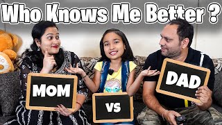 Who Knows Me Better PART-1 ? Dad Vs Mom / Fun family challenge game | #LearnWithPari