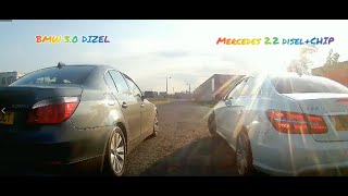 BMW E60 530d vs Mercedes E250 drag race, wyścig na 1/4 mili