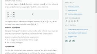 Largest Permutation HackerRank