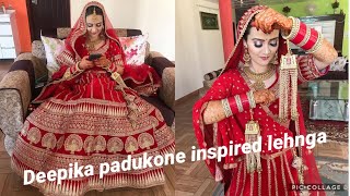 Deepika padukone inspired bridal lehnga || pretty bride || before and after makeup look