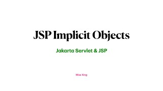 JSP Implicit Objects