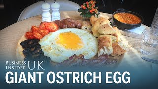A London restaurant serves giant ostrich eggs