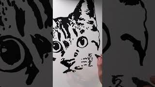 Cat Art How to Amazing Draw【ねこを描くゆうと先生】#shorts