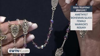 WG087_AMETHYST BOHEMIAN GLASS-FEMALE WARRIOR'S ROSARY