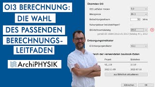 OI3 Berechnung - Der Berechnungsleitfaden und die dazugehörigen Einstellungen | ArchiPHYSIK Einsicht