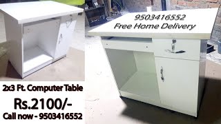 Bright White 2x3 feet #computertable  #studytable #computerdesk #furniture #officetable #counter