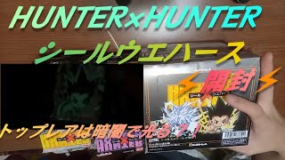 【HUNTER×HUNTER】暗闇で光るWハンターレア狙ってシールウエハース開封していく❕❕#ゴン#キルア#メルエム#蓄光#考察