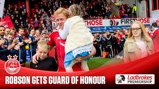 Veteran Barry Robson gets guard of honour at Dons