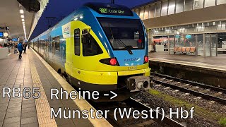 Die Mitfahrt mit der RB65 von Rheine bis Münster (Westf) Hbf