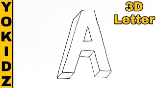 3d letter A | How to draw 3D drawing of letter A