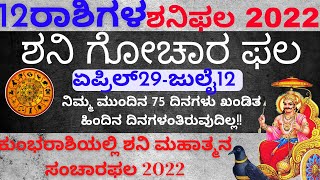 12ರಾಶಿಗಳ ಶನಿ ಗೋಚಾರಫಲ 2022 | 12Rashi’s Shani GocharaPhala 2022 | ಶನಿ ಸಂಚಾರಫಲ 2022 | 12ರಾಶಿ ಶನಿಫಲ2022