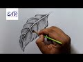 how to draw and shade a leaf step by step