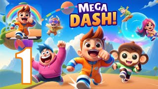 Mega Dash: Fun Party \u0026 Friends | Gameplay 1 | Parkour