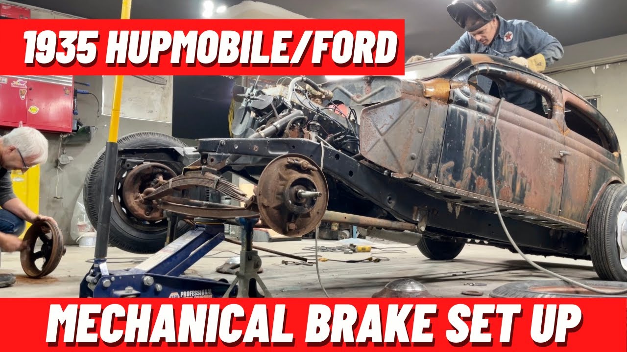 MECHANICAL BRAKE SET UP: 1935 HUPMOBILE/FORD HOT ROD - YouTube