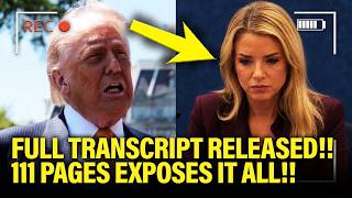 🚨Bondi FULL Transcript EXPOSES Trump EPSTEIN COVER UP!!!