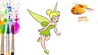How to Draw Tinkerbell | Disney Fairy Step by Step Easy | Colored Pencil | Art Gallery