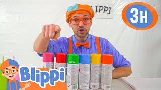 Learn Colors and Paint Art with Blippi! | Blippi - Kids Playground | Educational Videos for Kids