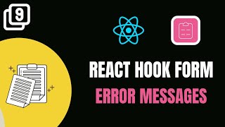 #9 REACT HOOK FORM 📝 - ERROR MESSAGES 🚀 | #codewithaswin #yt #reactjs #forms #reacthookform #error