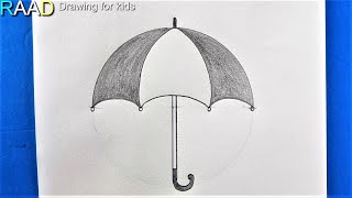 Draw an Umbrella | Chata Drawing | Pencil Sketch for Beginners