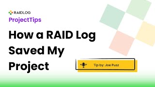 Joe Pusz a.k.a. PMO Joe Discuses A Time When Using a RAID Log Saved a Project 🤔