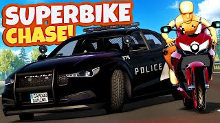 I Used a NEW Superbike Mod to Escape the Police in BeamNG Drive Mods!