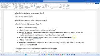 CS210 Program Requirements Summary Part-01