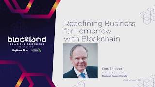 Redefining Business for Tomorrow with Blockchain with Don Tapscott (Blockchain Research Institute)
