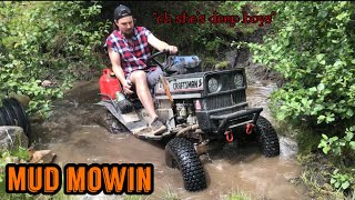 Mud bogging custom modified off-road mowers