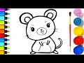 Hướng dẫn vẽ con chuột dễ thương - Dạy vẽ tranh, tô màu con chuột