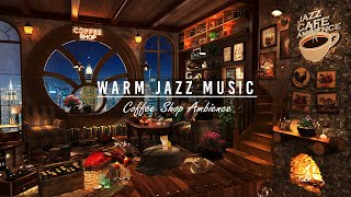 Warm Jazz Music for Stress Relief ☕ Cozy Coffee Shop Ambience and Relaxing Jazz Instrumental Music