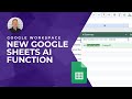 How to Use the NEW Google Sheets AI Function