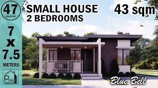 BLUE BELL | 43sqm. 2 BEDROOM SMALL HOUSE DESIGN