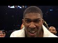 post fight interview anthony joshua says he would knock wilder spark out after beating parker