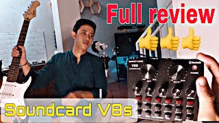 Review Soundcard V8 full lengkap + cek suara gitar dan vokal tanpa converter